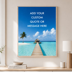 Poster Cota Personalizada – Paraíso Tropical da Praia do