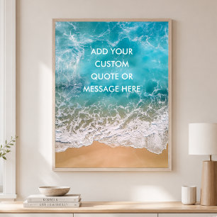 Poster Cota Personalizada – Praia do Oceano Turquesa