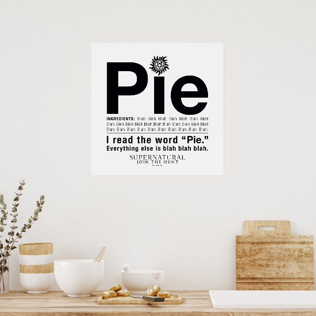 Poster Cota "Pie" sobrenatural (Cozinha)