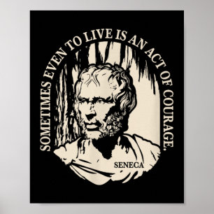 Poster Cota Sêneca Motivacional - Coragem