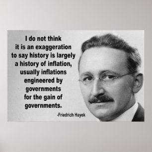 Pôster Cotação da Inflação Friedrich Hayek