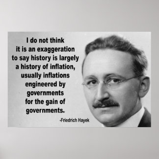 Pôster Cotação da Inflação Friedrich Hayek