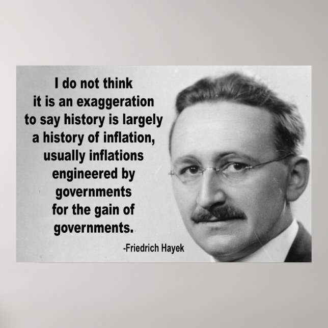 Pôster Cotação da Inflação Friedrich Hayek (Frente)