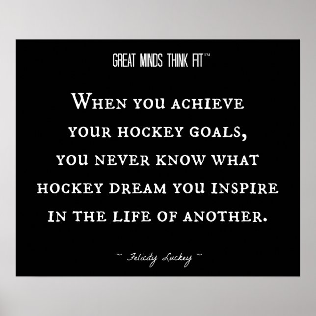 Pôster Cotação de Hockey Inspiracional 013 (Frente)