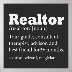 Poster Cotação Funny do Agente Imobiliário Realtor