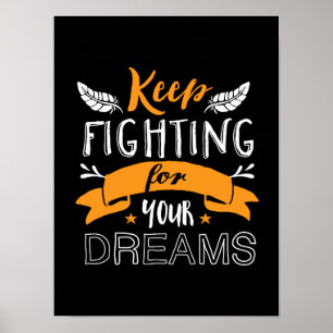 Poster Cotação Inspiracional Continua Lutando pelos Seu