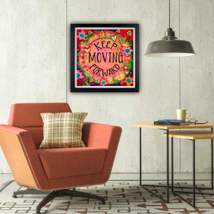 Poster Cotação Inspiracional Continuar a Avançar Sala de 