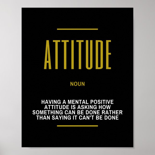 Poster Cotação Inspiracional de atitude positiva (Frente)