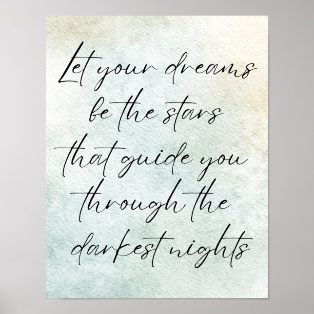 Poster Cotação Inspiracional de Cores Aquáticas Motivacio (Frente)