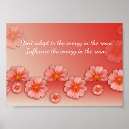 Poster Cotação Inspiracional em Pêssego Suave e Flores Ro