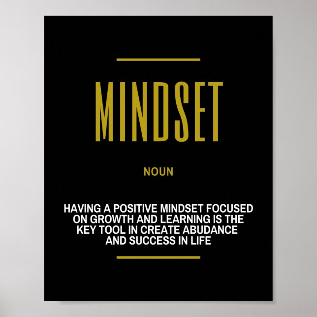 Poster Cotação Inspirativa Mindset Positiva Sobre Sucesso (Frente)