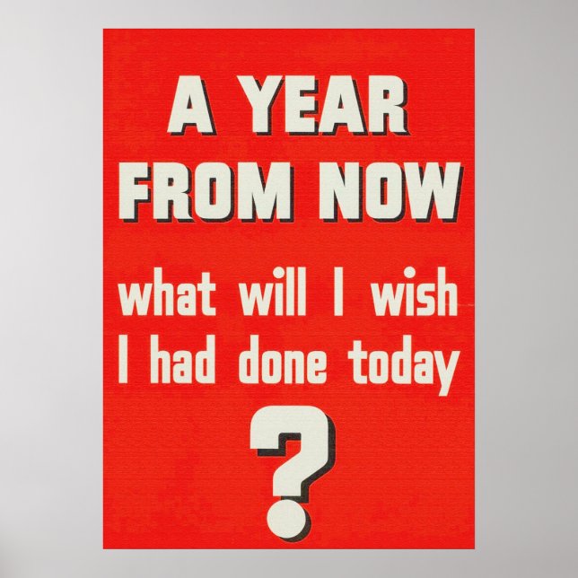 Pôster Cotação Motivacional da Red White Vintage (Frente)