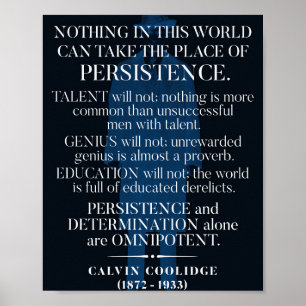 Poster Cotação "Persistência" do Calvin Coolidge