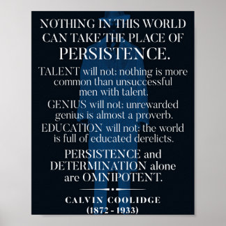 Poster Cotação "Persistência" do Calvin Coolidge
