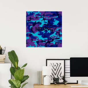 Poster Cotação Personalizada de Camuflagem Azul Escuro e