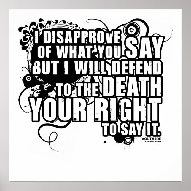 Pôster Cotação Voltaire (B&W) (Frente)