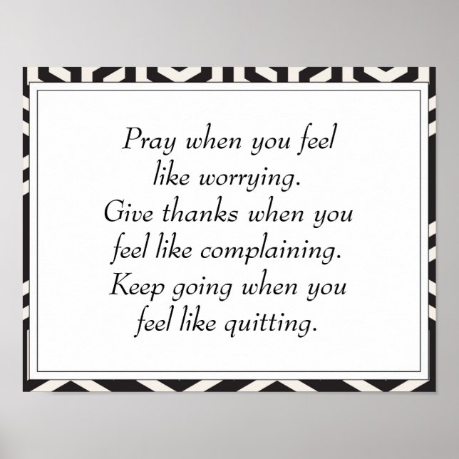 Poster Cotações de Incentivo à Vida Inspirativa Preta (Frente)