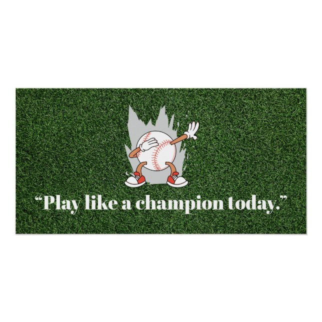 Pôster Cotações de Motivação de Baseball (Frente)