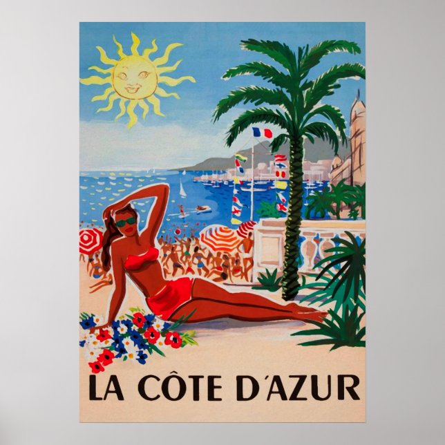 Poster Cote d’Azur France Viagens vintage (Frente)