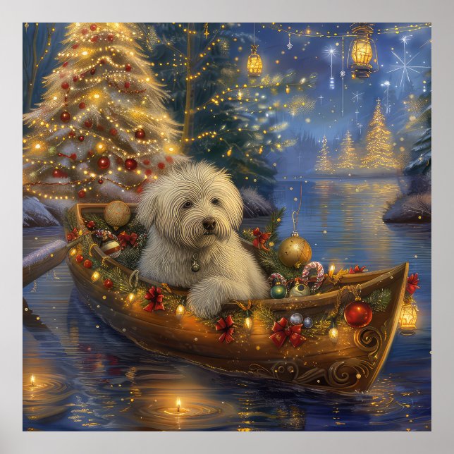 Poster Coton De Tulear Natal Festivo Voyage (Frente)