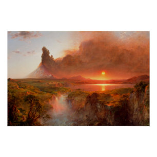 Pôster Cotopaxi por Frederic Edwin Church, 1862. vulcão,