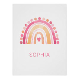 Pôster Cotovelo-arco-íris, cor-de-bico rosa