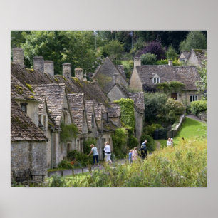 Pôster Cotswold stone cottages in the village of