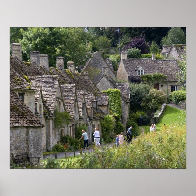Pôster Cotswold stone cottages in the village of (Frente)