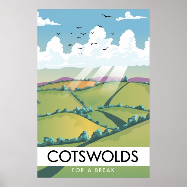 Poster Cotswolds Para uma Pausa. (Frente)