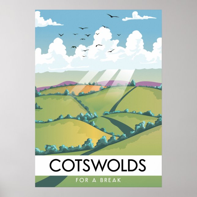 Poster Cotswolds Para uma Pausa. (Frente)