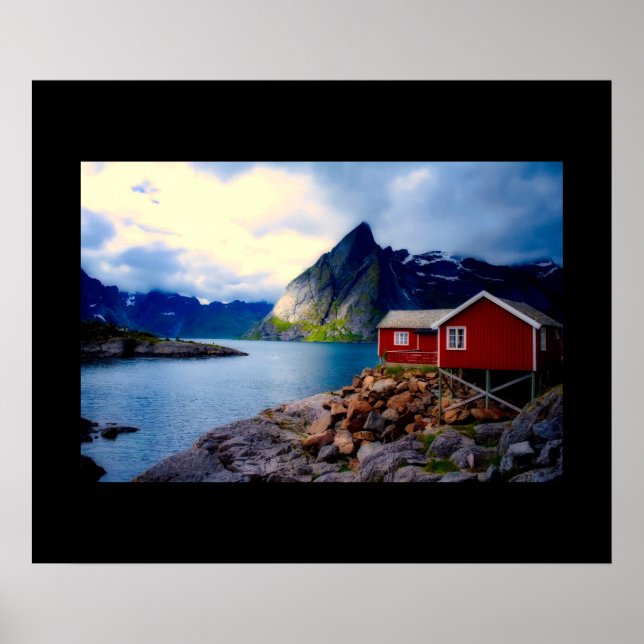 Poster Cottage Waterfront, Noruega (Frente)
