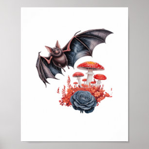 Poster Cottagecore Borboletas Morcegos Cogumelo Goblincor