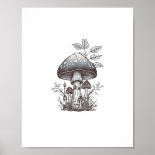 Poster Cottagecore Cogumelo Goblincore Estética Cogumelo
