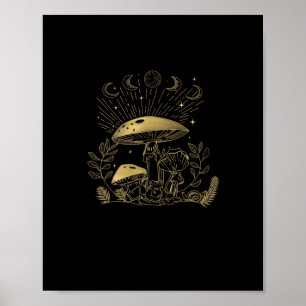 Poster Cottagecore Cogumelos Fungos Goblincore Estética