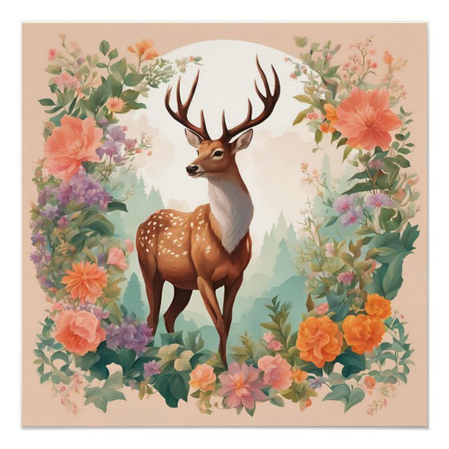 Pôster Cottagecore Deer (Frente)