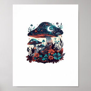 Poster Cottagecore E Feira De Cogumelos Goblincore Estéti