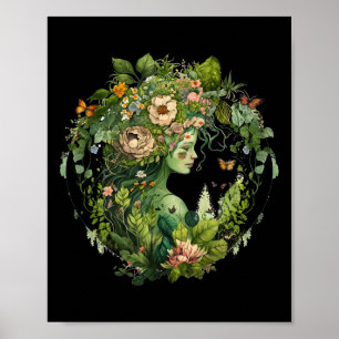 Poster Cottagecore Floral Mãe Terra Hippie Natureza Eart