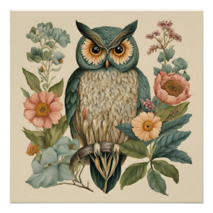 Pôster Cottagecore Owl