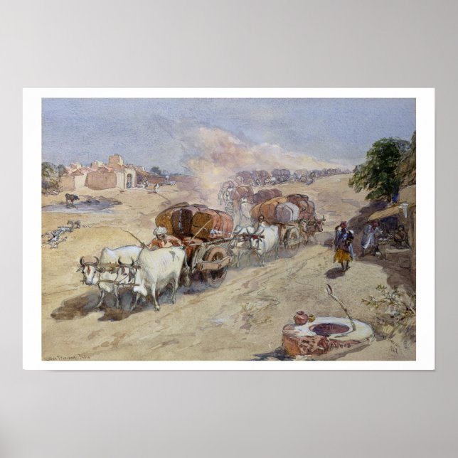 Poster Cotton Transport, Índia, 1862 (c/c sobre lápis hei (Frente)