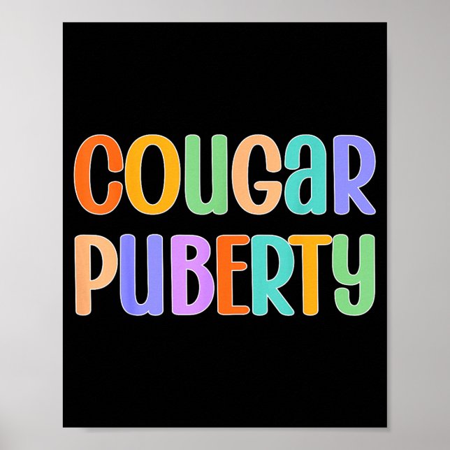 Poster Cougar Puberty Midlife Funny Menopause Perimenopau (Frente)