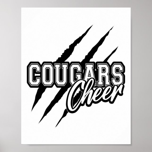Poster Cougars Cheer Time de Cheerleading de Volta à Esco (Frente)