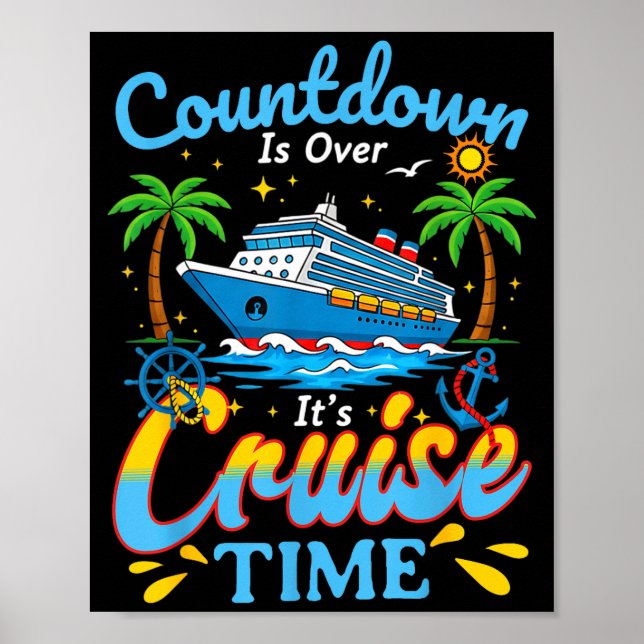 Poster Countdown Is Over It's Cruise Time Men Women Coupl (Frente)