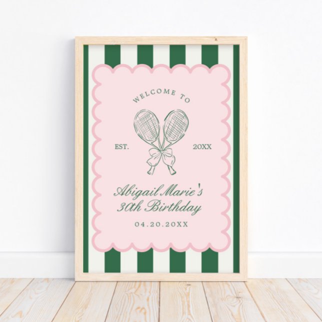 Poster Country Club Courtside Racquet Tennis Welcome (Criador carregado)