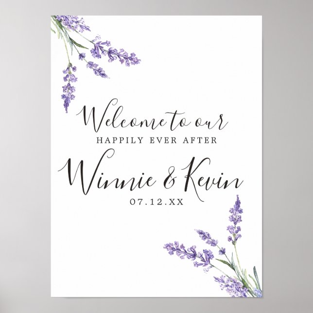 Poster Country Floral, Casamento de Lavanda (Frente)