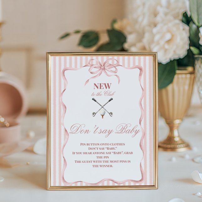 Poster Country Girl New to the Club Golf Baby Shower Game (Criador carregado)