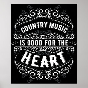 Poster Country Music Gift Women Música Lover Country Mus