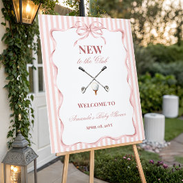 Poster Country Pink Girl New to the Club Golf Baby Shower