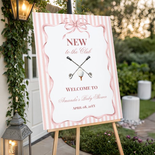Poster Country Pink Girl New to the Club Golf Baby Shower (Criador carregado)
