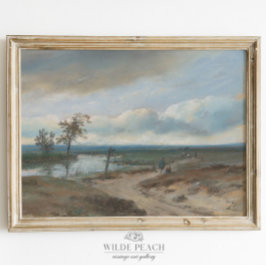 Poster Country Road with Pond Vintage Painting