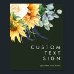 Poster Country Sunflower | Cartões verdes e ofertas perso<br><div class="desc">Este girassol do país | green cards e presentes poster é perfeito para o seu clássico casamento com celeiros de bastidores. Design apresenta um buquê de ouro amarelo-aquarela vintage e girassóis laranja rústicos, elegante verde-sábio, eucalipto verde, e rosa de marfim branco. O design é ideal para um casual casamento de...</div>